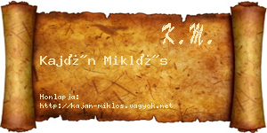 Kaján Miklós névjegykártya