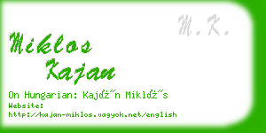 miklos kajan business card